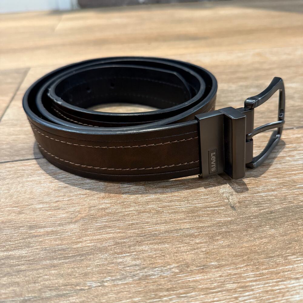 Mens Levi Two in One Reversible Rotative Buckle Casual Everyday Belt L 42/105